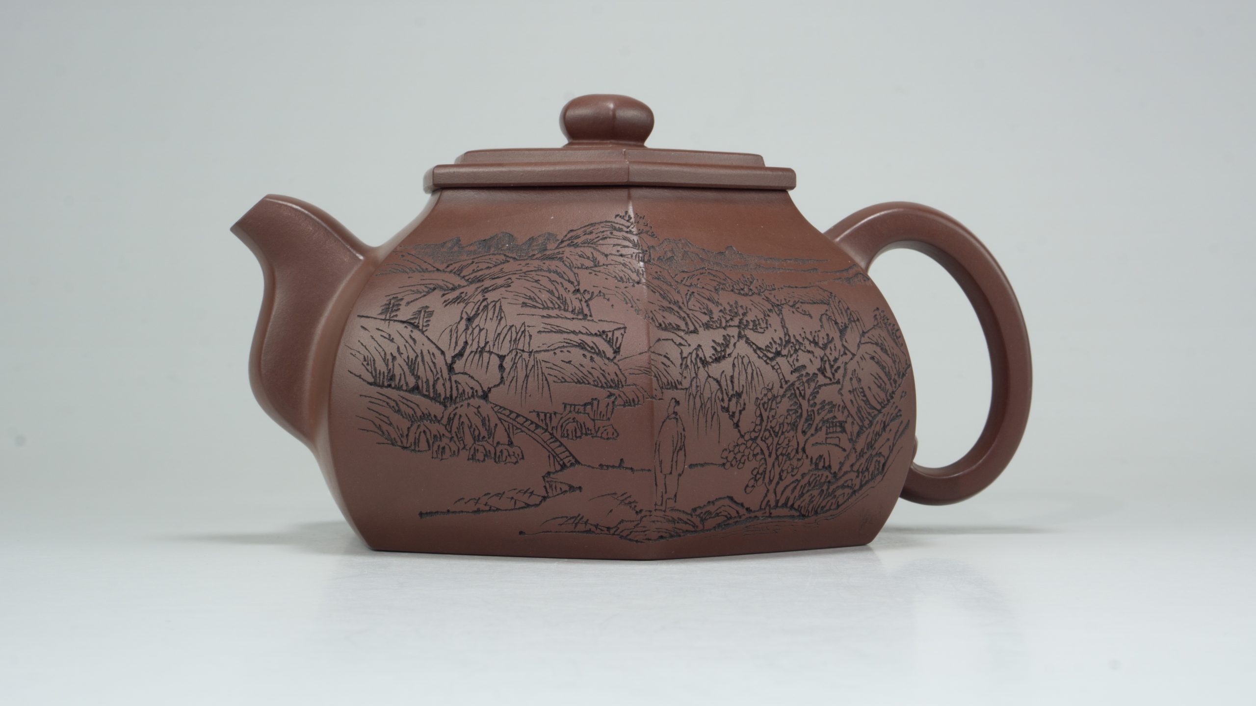 紫砂名人堂 宜興紫砂壺名家 沈遽華作品_六方茶韻_底槽清_A