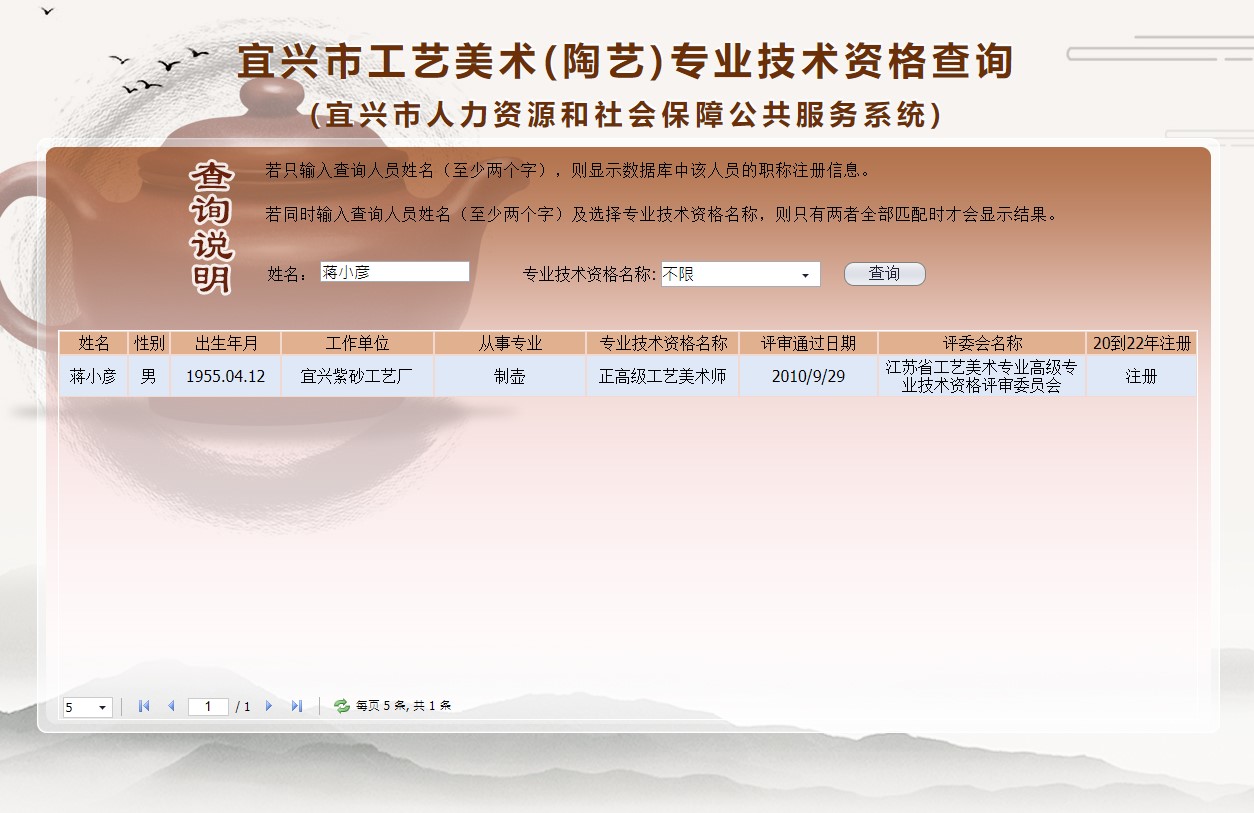 蒋(小)彦工藝師職稱