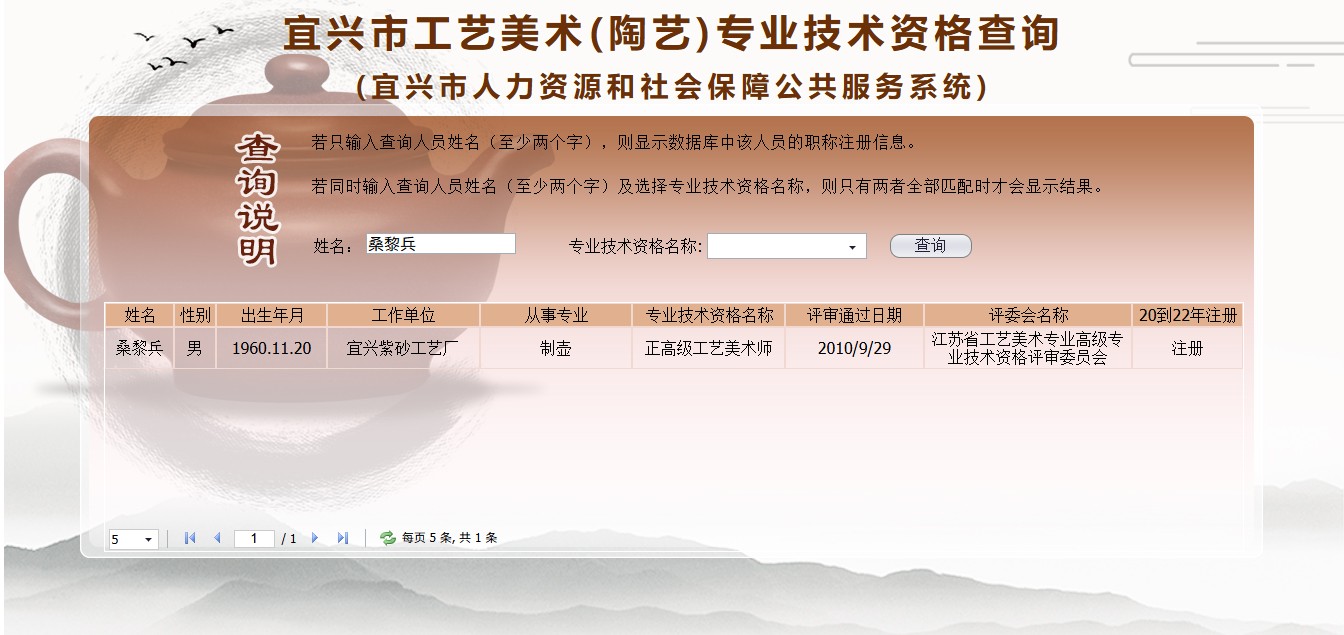 桑黎兵_正高级工艺美术师_省大師職稱